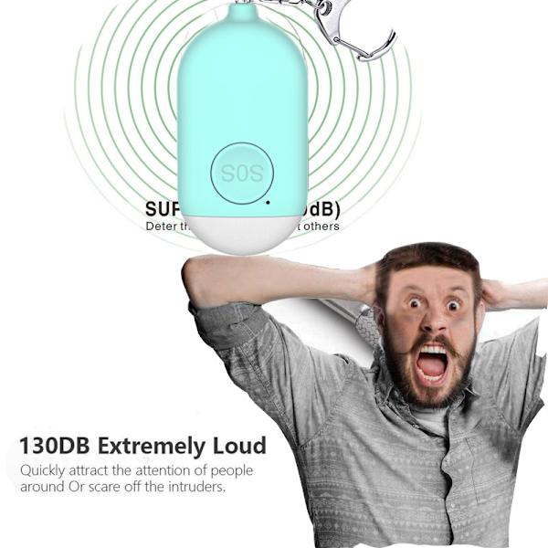 Pakke med 1 130 DB Personlig Alarm Lomme Alarm Alarmsystem Himmelblå