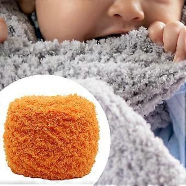 Korall Sammet Garn för Stickning och Virkning, Tjockt, Bekvämt Varmt Garn Chunky Yard för Dockväskor Hattar Tröja DIY Hantverk Orange Orange
