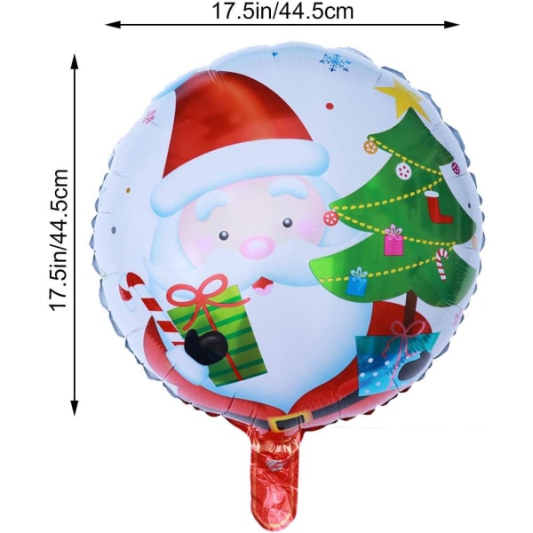 10 stk. juleballoner med julemotiver runde heliumballoner