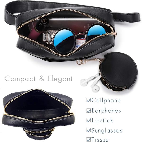 Elegant Dametaske Kvinder Mini Talje Taske Mode PU Læder Bum