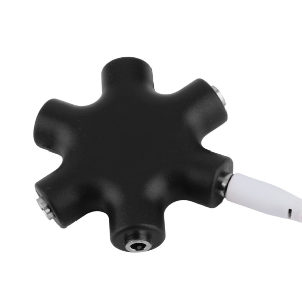 Splitter Jack | Fördelare för 3,5 mm uttag med 6 kontakter | Kabel medföljer för anslutning till ljudkälla
