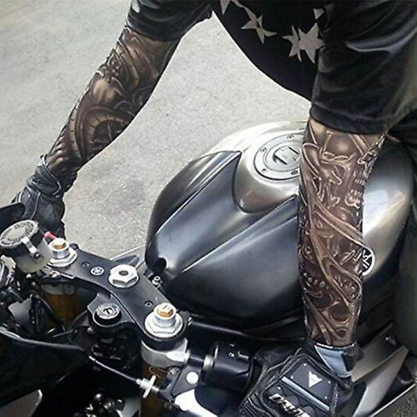 Tillfällig falsk tatuering armärm cykel basket solskydd ärm för män och kvinnor unisex mörk set