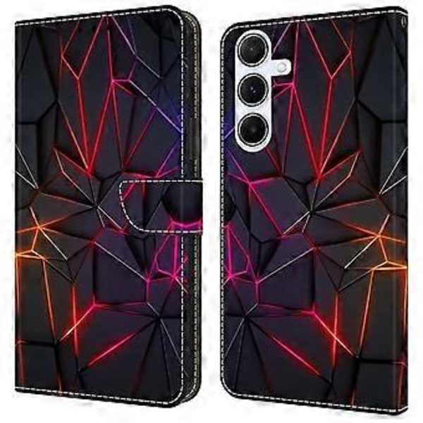 Skal för Samsung Galaxy A16 5G/A16 4G TPU+PU Läder Flip Fodral Red Cracks