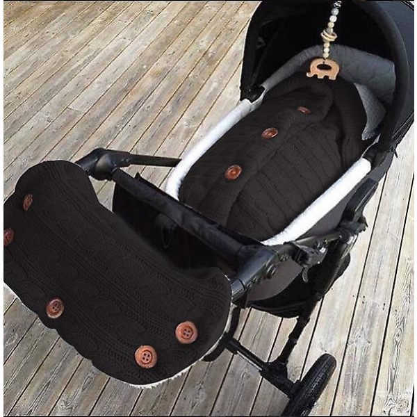 Baby Sleeping Bag Knitted Baby Blanket Wrap Stroller Sleeping Bag Gloves Set With Buttons