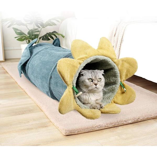 Kattunnel växtdesign form interaktiv hopfällbar husdjurstunnel katt