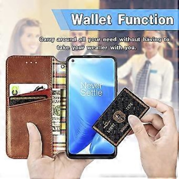 Plånboksfodral Kompatibelt med Samsung A52s 5G, Bokvikbart Flip Skyddsfodral med Ställ Kortplats Magnetisk Stängning för Galaxy A52 5G (Brun)