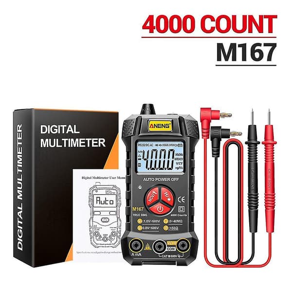 Aneng M167 Digital Mini Multimeter AC/DC Elektriske Instrumenter Tester Auto Multimetro True RMS Transistor NCV Multi Meter