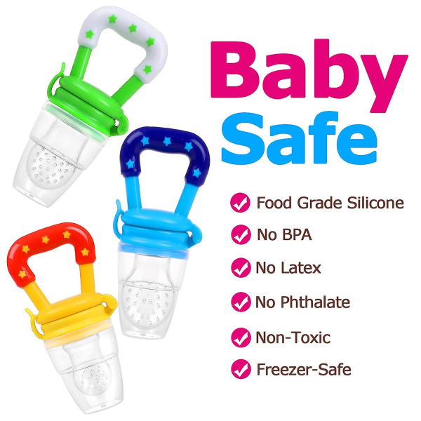 Baby Avvänjningsdockor Set Inkluderar 3 st matfodernappar med nappklämmor.