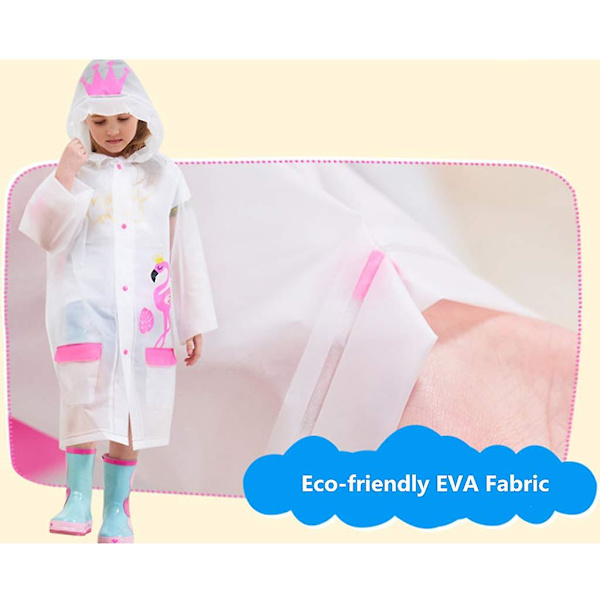 Barn Regnrock Uppblåsbar Huva Regnkappa Vattentät Jacka Pojkar Flickor Poncho Återanvändbar Regnkläder（3XL）