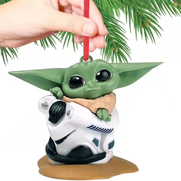 2023 Ny Baby Yoda, 9-delt sett med juledekorasjoner fra julenissen