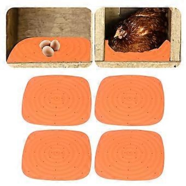 Genanvendelige kyllingeredeunderlag, hyggelige kyllingeredemåtter til hønsehus, vaskbart design giver bekvemmelighed og besparelserorange orange