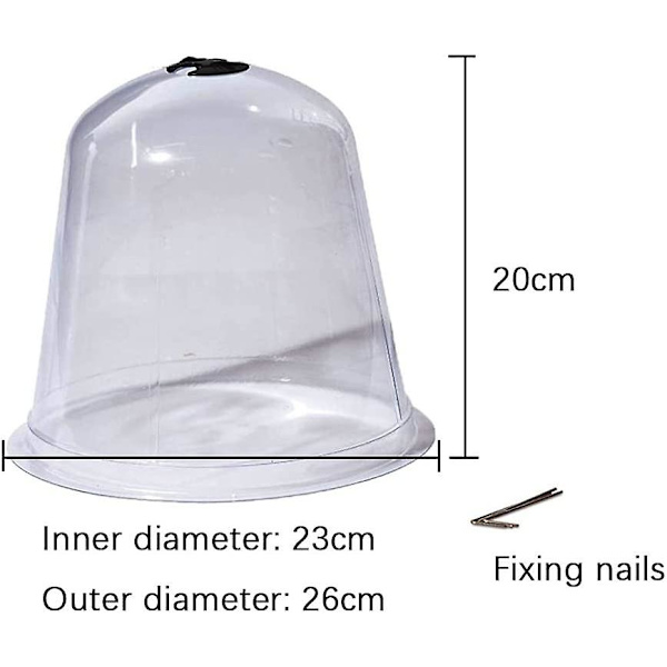 Set med 6 återanvändbara plastlock i form av en skyddande dme för kall/varm trädgårdsjord och växande växter, transparent Groofoo