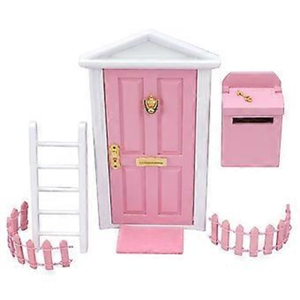 1:12 Skala Dockhus Miniatyr Fe, Dörrmöbelmodell för Féträdgård (Rosa)