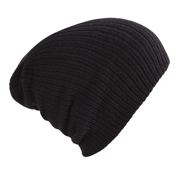 Lang beanie, varm, vinter, unisex, sort