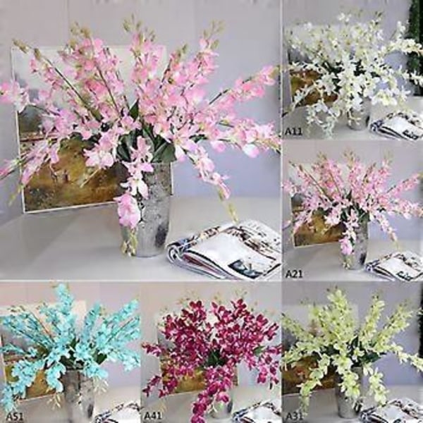 Kunstig blomst til hjemmet og bryllup, A4 lilla orkidé enkelt stilk
