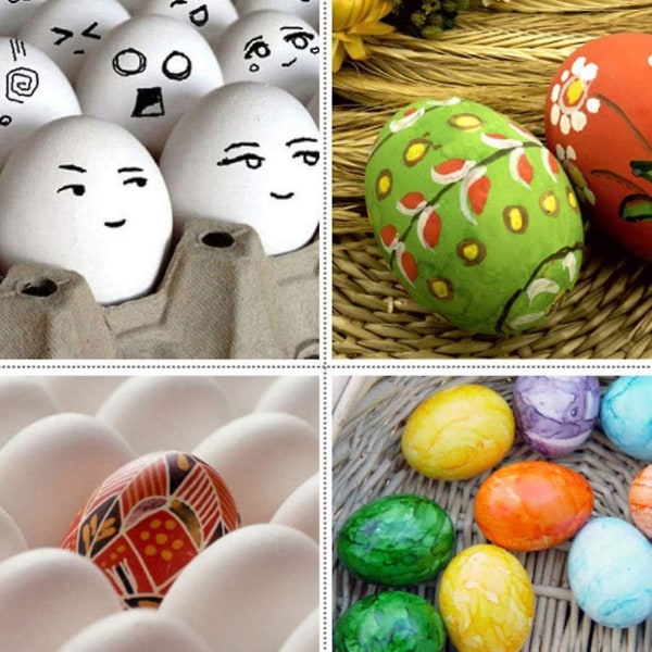 Plast falska ägg för hantverk, 60 st påskägg prydnader Kycklingägg Leksaksmat Set för barn gör-det-självägg