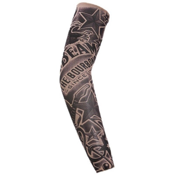 Tillfällig falsk tatuering armärm cykel basket solskydd ärm för män och kvinnor unisex mörk set