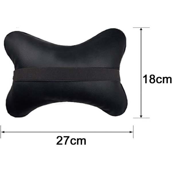 Bil nackkuddar Båda sidor PU-läder 2-pack nackstöd Passform