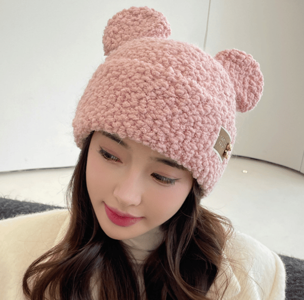 Børns lammepels hue efterår og vinter varm sweater hat Mickey
