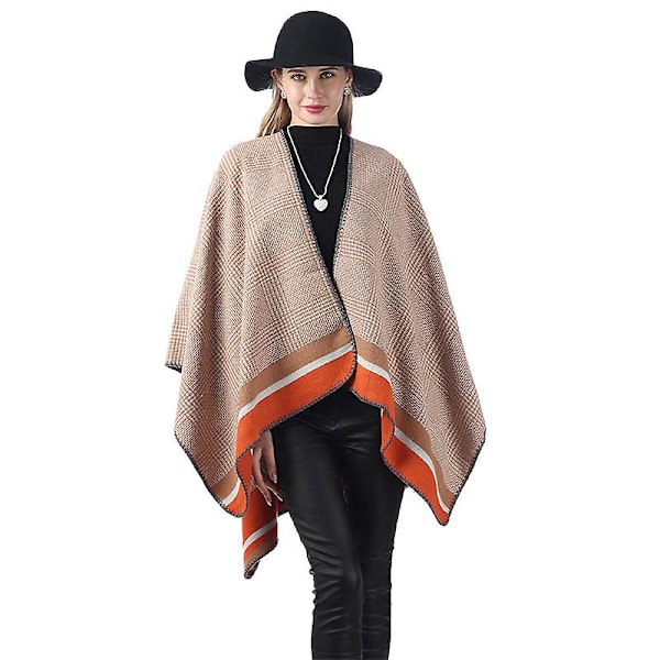 Ponchos för kvinnor Oversized vinterscarf Stickade Ponchos Capes Damsjalar Varm bärbar filt hoodie（P388）