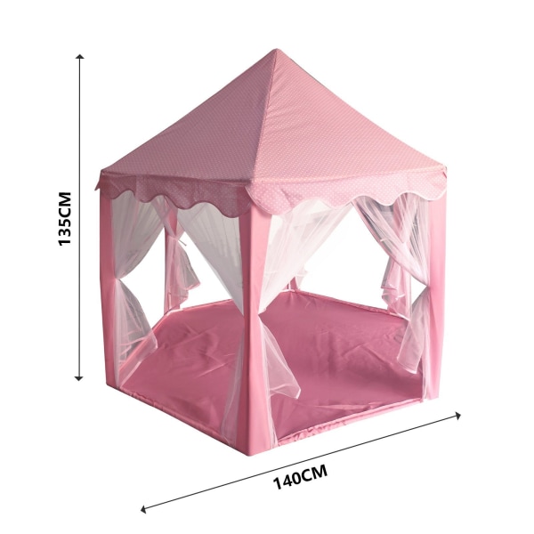 140*120*135CM Legetelt Sekskantet Slottelt til Børn