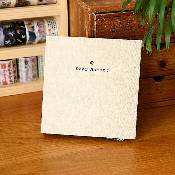 50 lommer stoffomslag Instax Wide Album 3,5x5 fotoalbum for Fuji Instax Wide 210, Instax Wide 300, 5 tommers bilder (hvit)