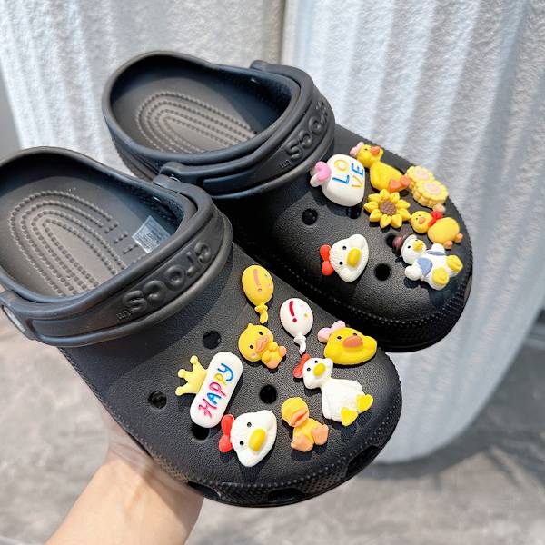 15 st Come on duck Skotillbehör för Croc-berlocker för tonåringar Man
