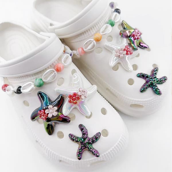 Hawaiian style starfish clog sko tilbehør, 8 stk