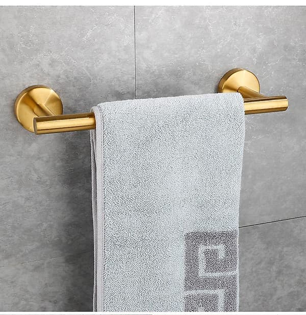Toiletpapirholder i rustfrit stål til badeværelset, 304, perforeret, til ophængning (guld)