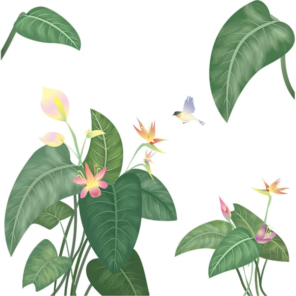Tropiske bananblade vægklistermærker grønne plante vægklistermærke
