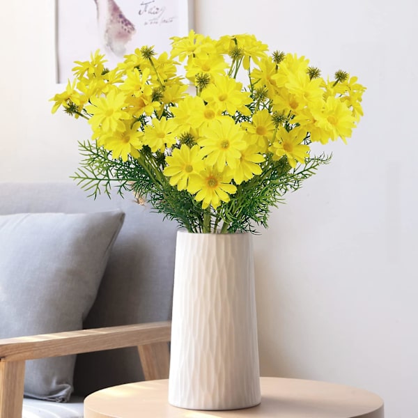 10 stk 19,7 Kunstige Daisy Blomster Bulk For Utendørs Bryllupsbukett Hjem Fest Hage Arrangementer (Gul)
