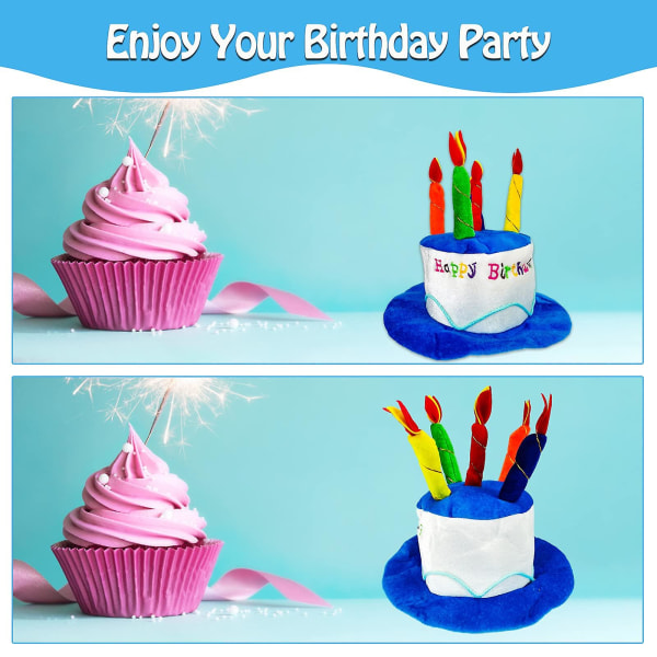 Födelsedagshatt med födelsedagsglasögon, plysch grattis på födelsedagen hatt med flerfärgade ljus Festhattar, födelsedagsfotorekvisita