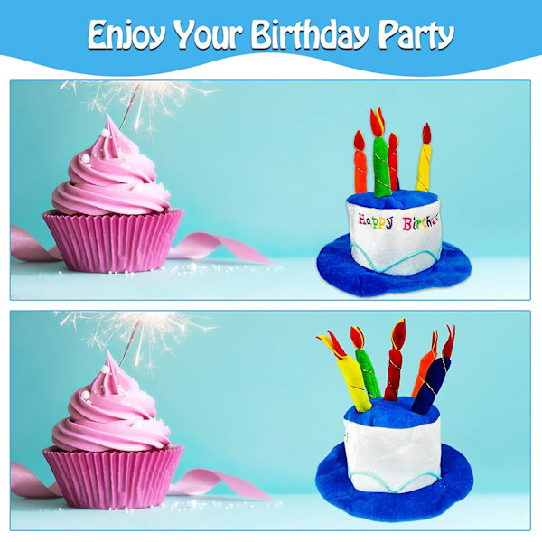 Födelsedagshatt med födelsedagsglasögon, plysch Happy Birthday Hat med flerfärgade ljusfest hattar, födelsedag foto rekvisita