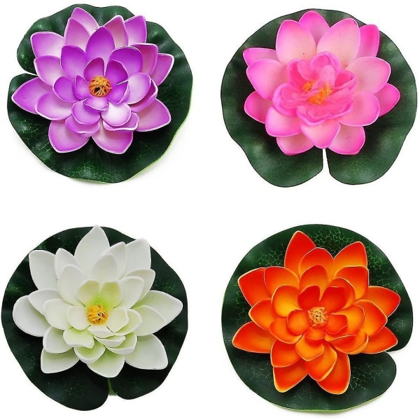 Set Of 4 Foam Floating Water Lilies 10 Cm (4 Colors)