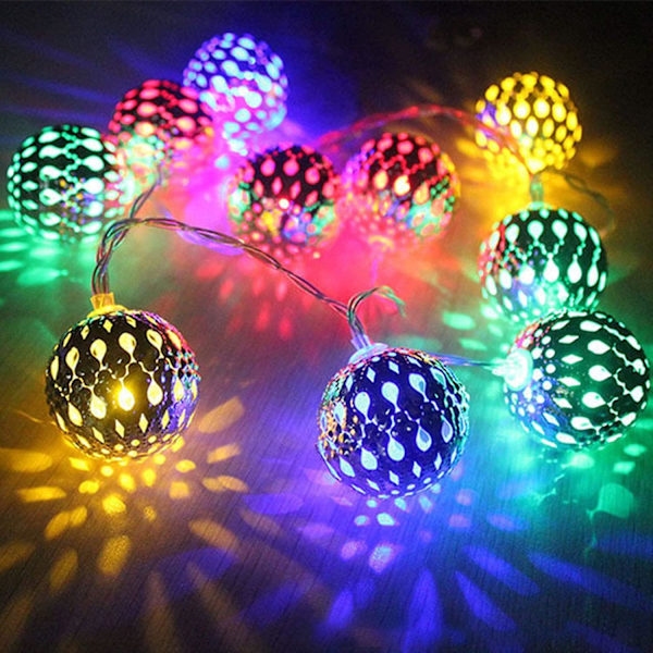 Marocaine 5m 20 LED utendørs solcellelys, 8 justerbare moduser, Wat