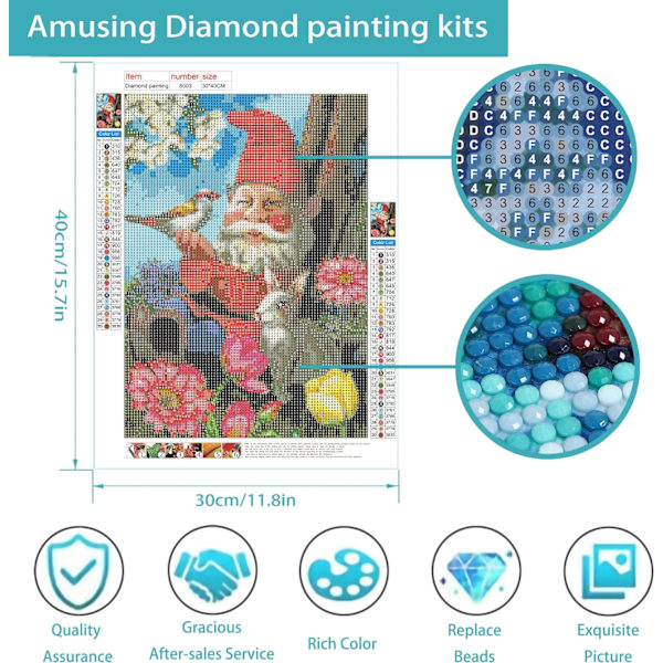 Julsats diamantmålning set, vuxen dvärg diamantmålning set,