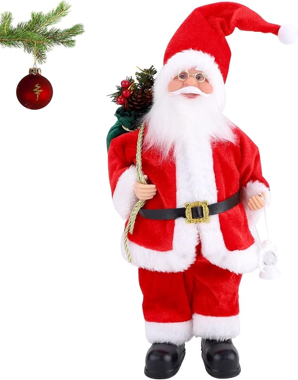 Julemand 30cm, Stående, Rød Jul Traditionel Mini Figur