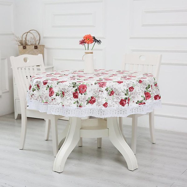 Rund bordsduk Grå polyester rund bordsduk Torka ren 180 cm Skrynkelfri och fläckbeständig cirkelbordsduk（0153-1）