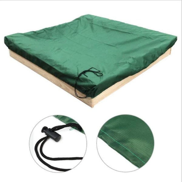 Cover, Cover med dragsko för sandlådans leksaker och möbler, vattentät Dammtät（150*150 cm Grön）