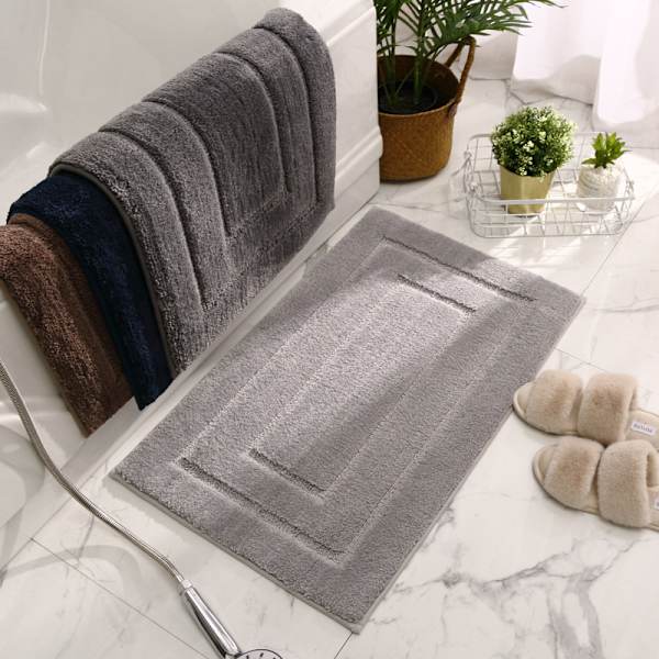 Sklisikker badematte, myk mikrofiber badematte, vannabsorberende, Mac