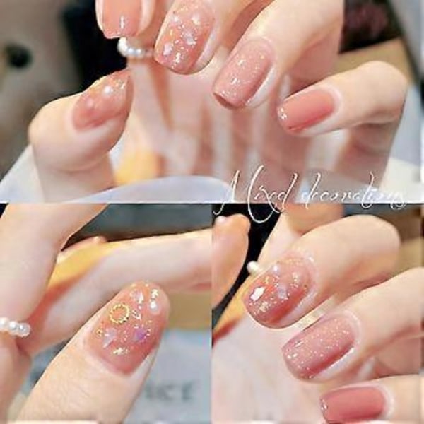 Akryl Fjäril Blomma Björn Nagelkonst Hänge Nagelkonst, Multi-form Pärla Rhinestone Gyllene Metall Nagelkonst