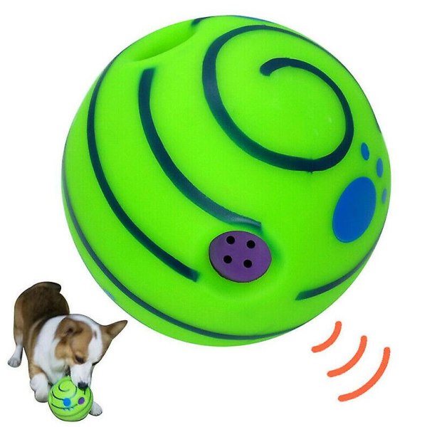 Pet Dog Training Toy Ball med sjov latterbold Wobble Wag Giggle Ball 10CM