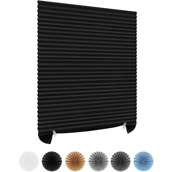 Klipp den ikke-vevde stoff av lamellen uten å bore til en passende størrelse for skyggelegging og isolasjon, enkel å installere, svart, 60x150cm