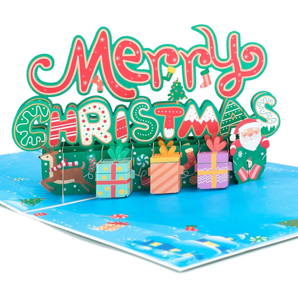 (Glædelig jul) Julekort Pop Up. 3D Julehilsen Ca
