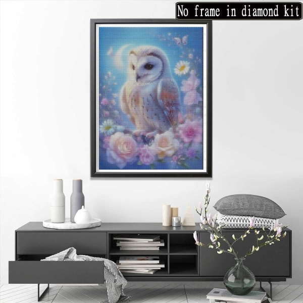 DIY 5D diamantmaleri ugle 30x40 cm