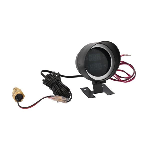 Led Digital Bil Lastbil Vatten Temp Mätare Temperatur Sensor Voltmeter Spänning 2 I 1 12.0v 24v