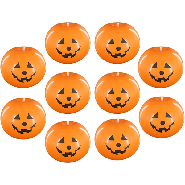 10-pak LED-lysende balloner, Halloween-balloner græskar dekoration