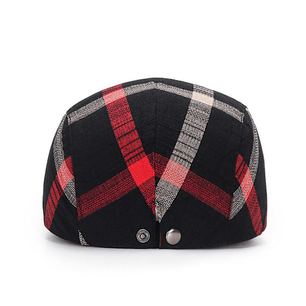 Herre Beret Flad Newsboy Hat Justerbar Irsk Cabbie Cap Åndbar Kørsel Jagthat (Sort)