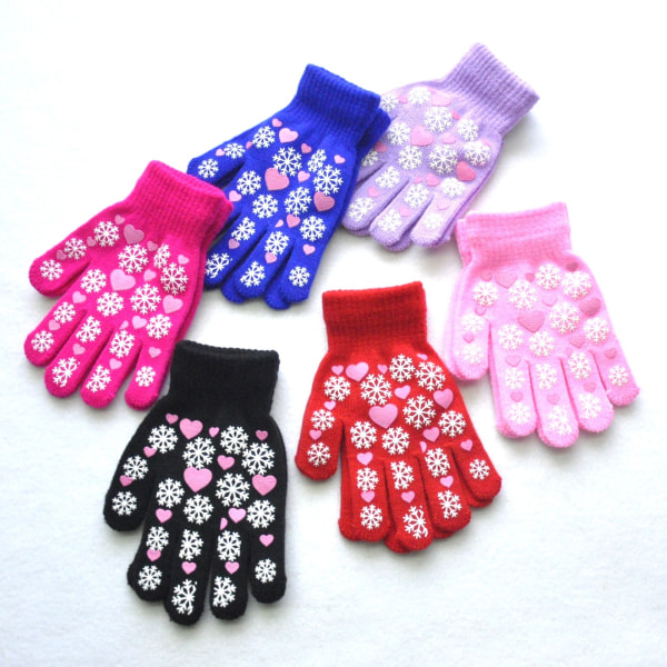 6 Pairs Children's Gloves, Children's Winter Full Finger Gloves K