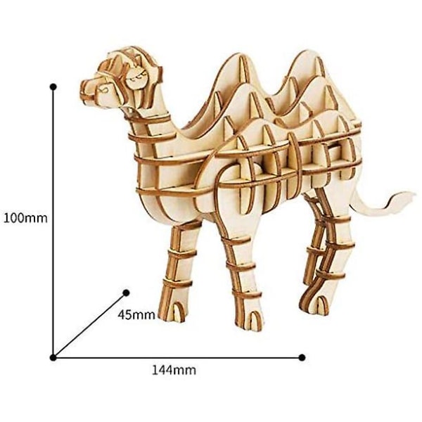 Eläinmallin puinen askartelusetti, STEM-opetuslelulahja lapsille, teini-ikäisille pojille ja tytöille, 8-vuotiaille ja sitä vanhemmille - Kameli